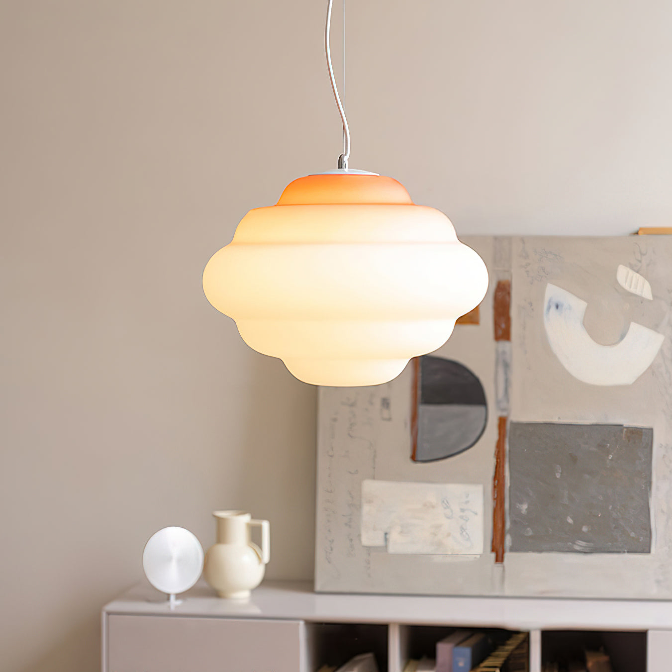 Gradient Cloudy Pendant Lamp Frosted Glass Soft Light NALANI