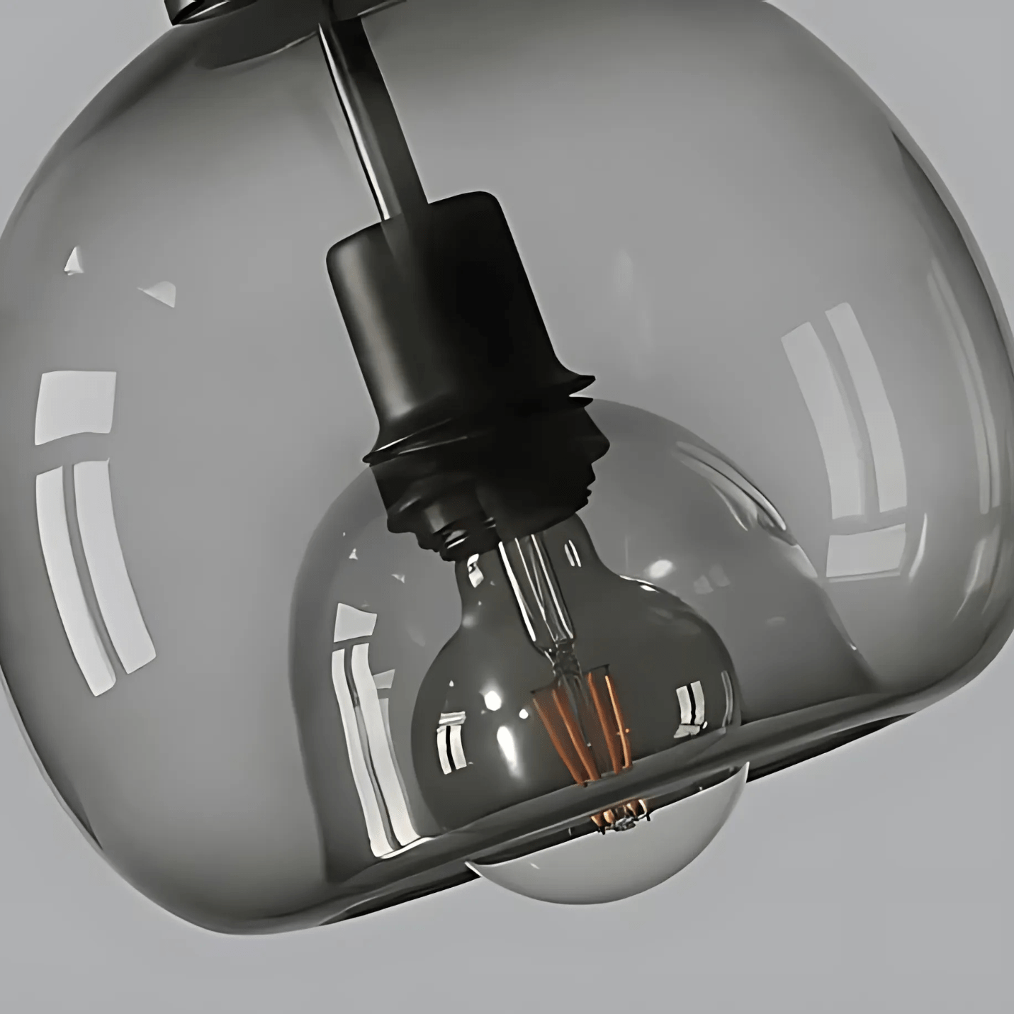 Handblown Glass Pendant Lights In Smoke Grey Clear Amber NALANI
