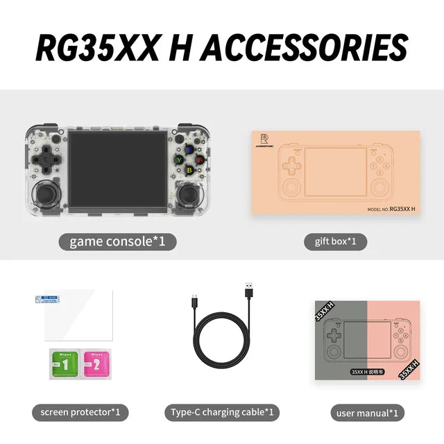 Handheld Game Console Pro V4 ThreePointFiveInch Screen HDMI Translucent white NALANI