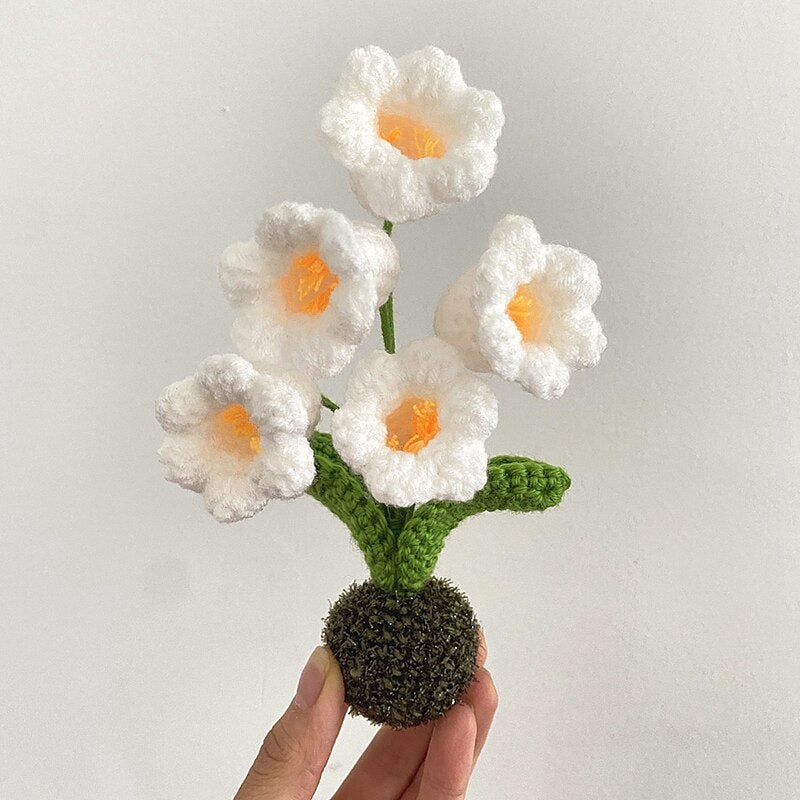 Crochet Flower Pot Decoration With Ceramic Base NALANI