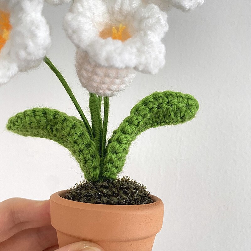 Crochet Flower Pot Decoration With Ceramic Base NALANI