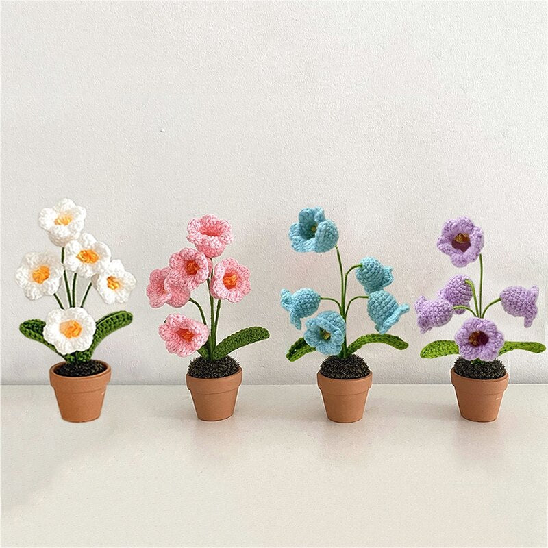 Crochet Flower Pot Decoration With Ceramic Base NALANI