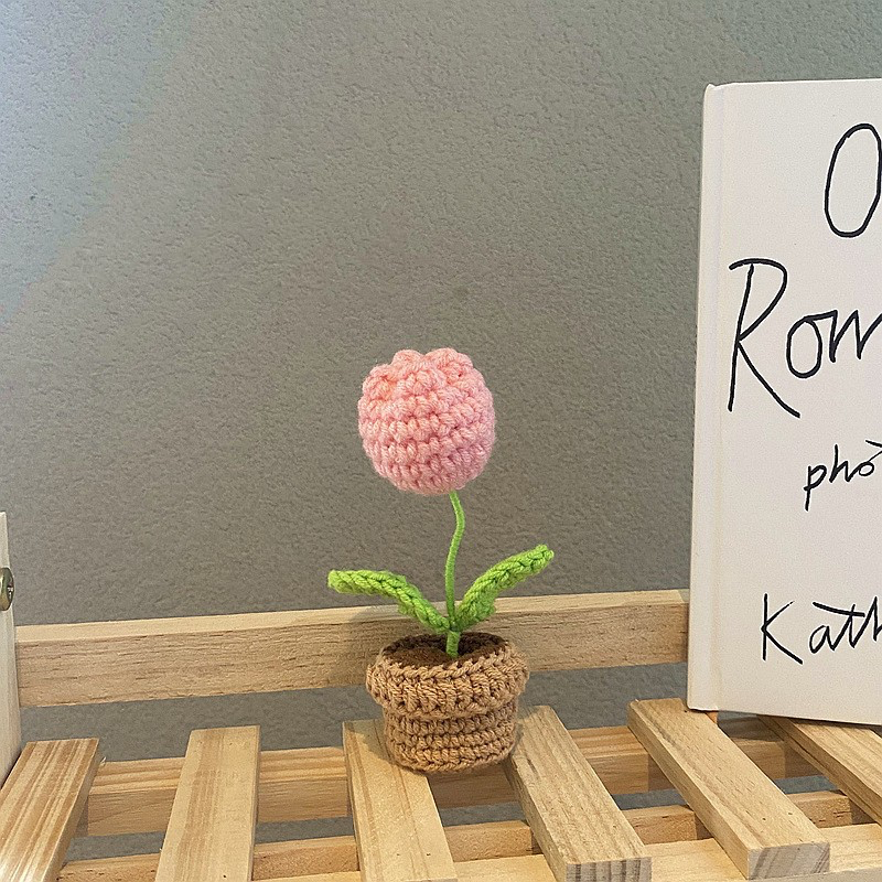 Crochet Flower Pot Decoration With Ceramic Base NALANI