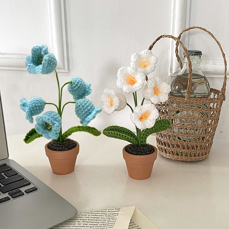 Crochet Flower Pot Decoration With Ceramic Base NALANI