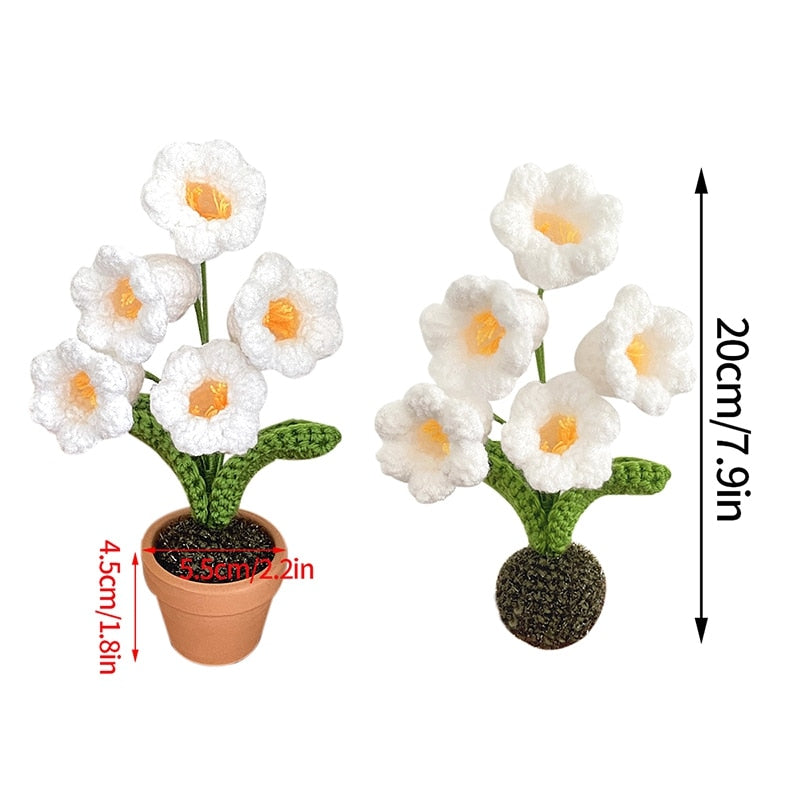 Crochet Flower Pot Decoration With Ceramic Base NALANI