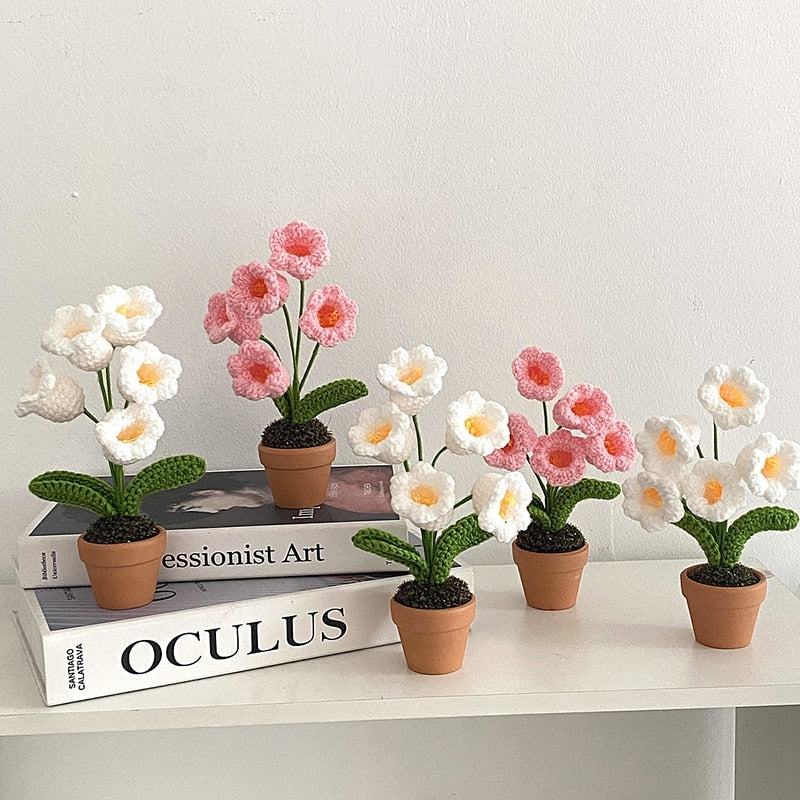 Crochet Flower Pot Decoration With Ceramic Base NALANI
