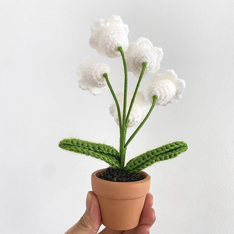 Crochet Flower Pot Decoration With Ceramic Base NALANI