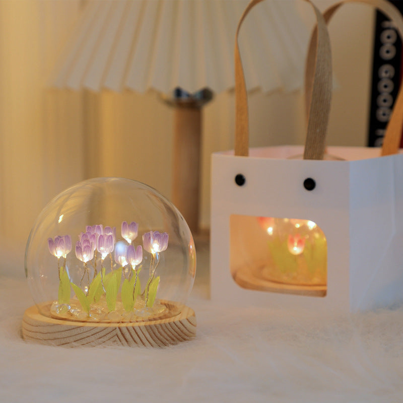 Handmade Tulip Night Lamp Soft Light Bedroom Desk Decor NALANI