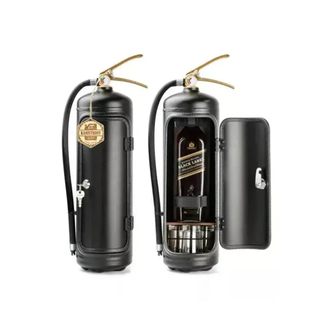 Hidden Bottle Storage Fire Extinguisher Decor Accent Black NALANI