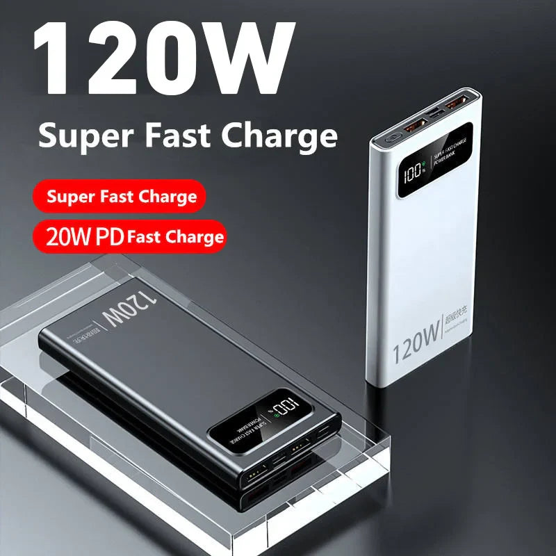 High Capacity 20000mAh 120W Power Bank Fast Charge Display NALANI