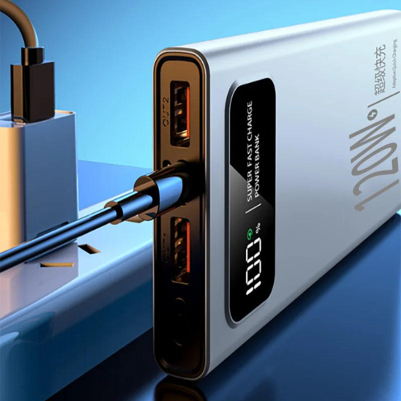 High Capacity 20000mAh 120W Power Bank Fast Charge Display NALANI