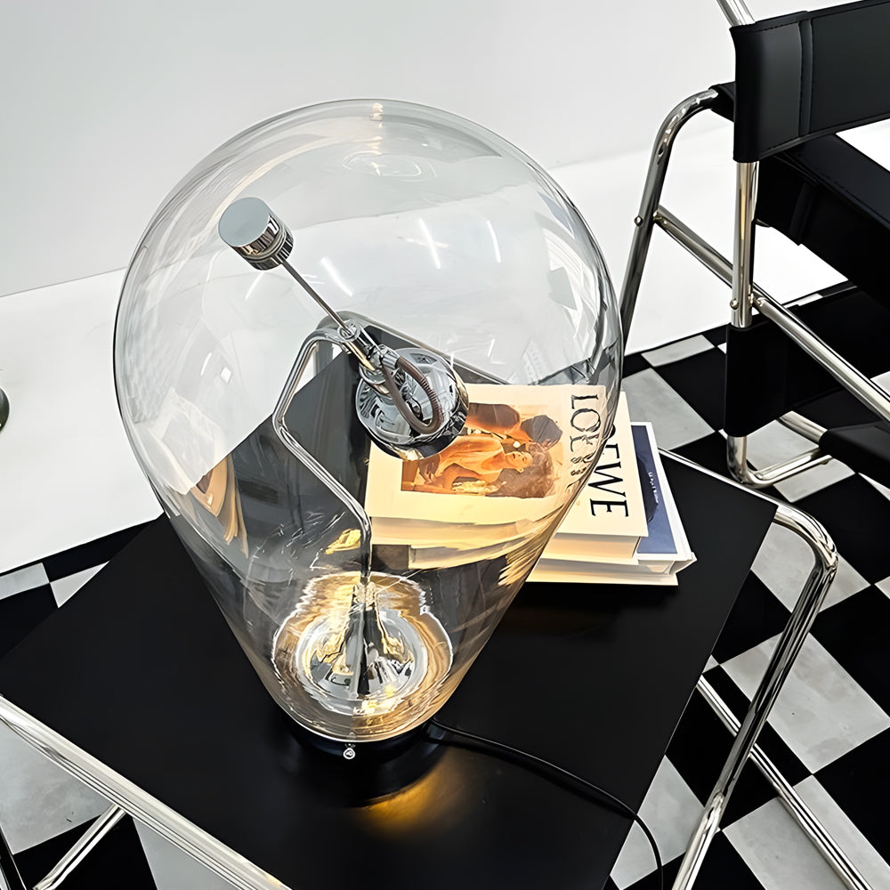 Industrial Glass Table Lamp With Magnetic Dimmer Control NALANI