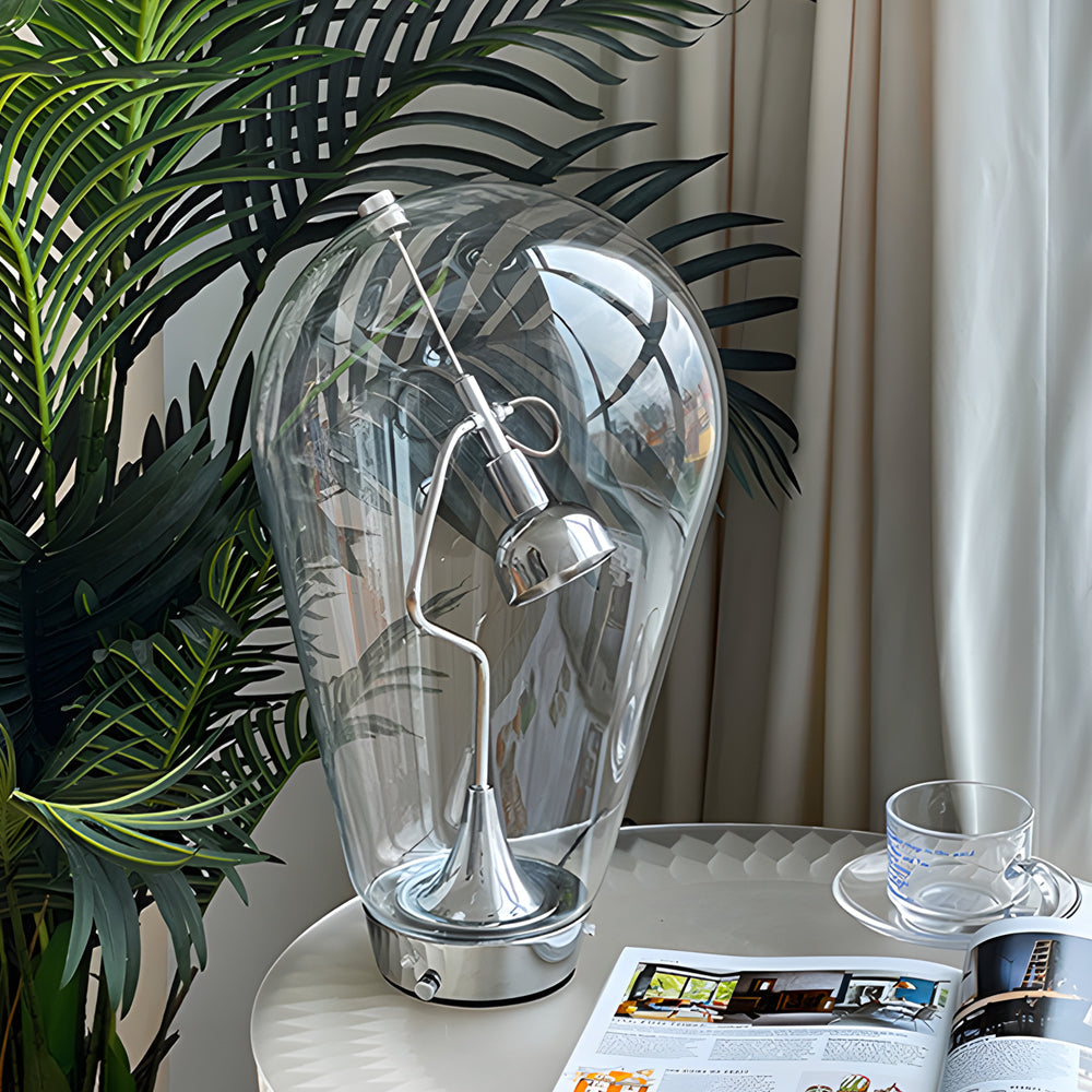 Industrial Glass Table Lamp With Magnetic Dimmer Control NALANI