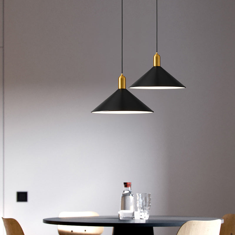 Industrial Metal Conical Drop Pendant Light for Dining Room Black NALANI