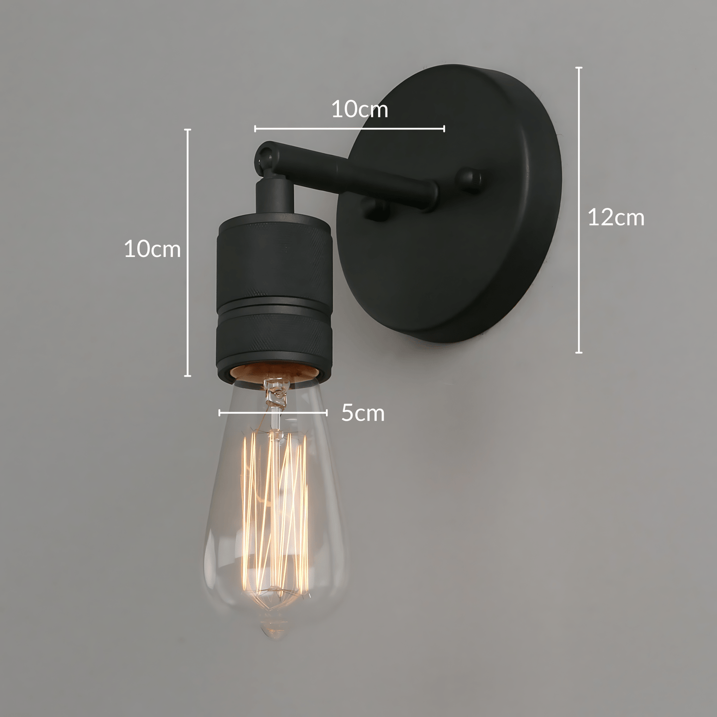 Industrial Metal Wall Light Vintage Style Fixture Lamp Black NALANI