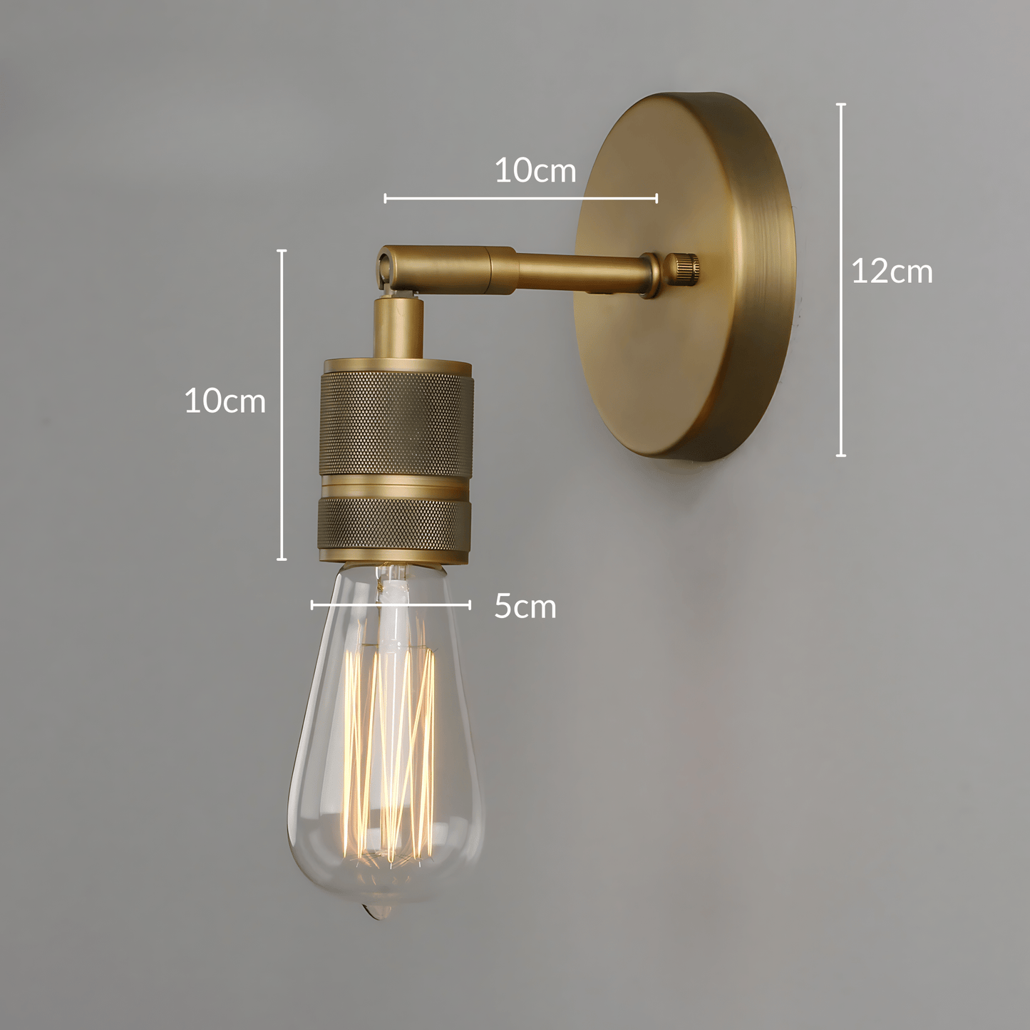 Industrial Metal Wall Light Vintage Style Fixture Lamp Brass NALANI