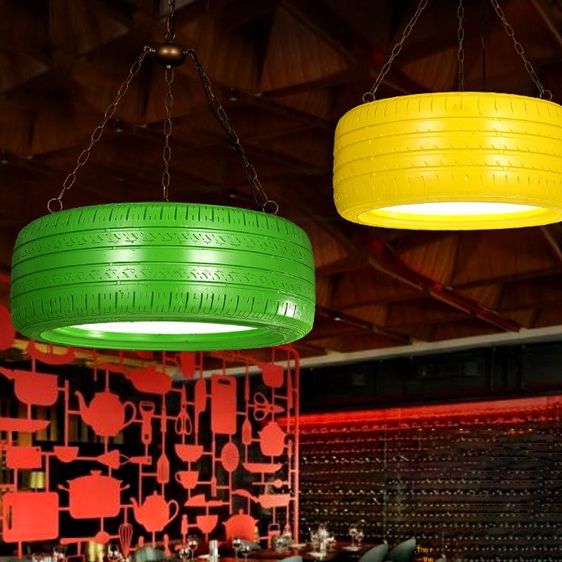 Industrial Rubber Car Tire Chandelier Hanging Light Bar NALANI