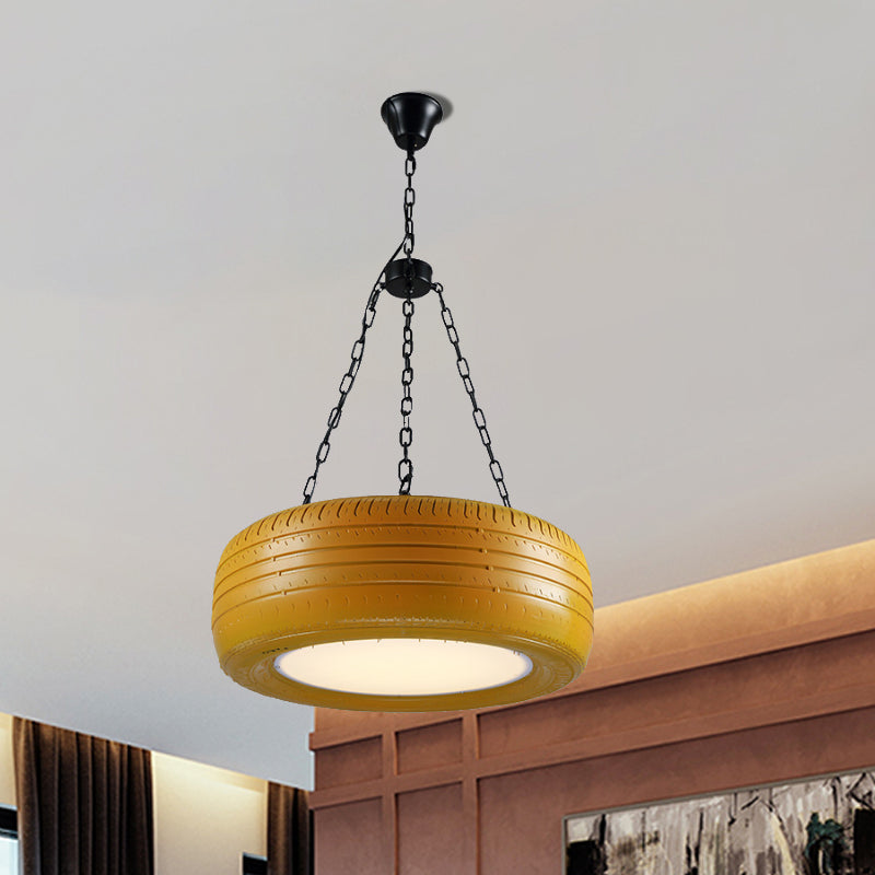 Industrial Rubber Car Tire Chandelier Hanging Light Bar NALANI