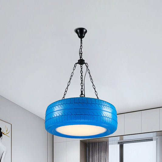 Industrial Rubber Tire Chandelier Hanging Light For Bar NALANI