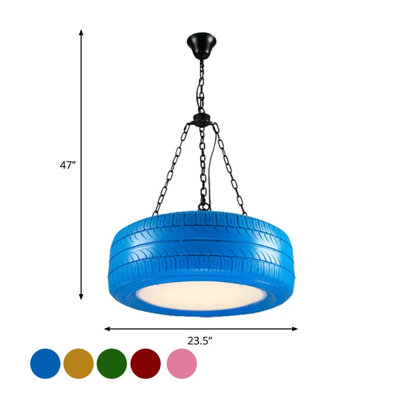 Industrial Rubber Tire Chandelier Hanging Light For Bar NALANI