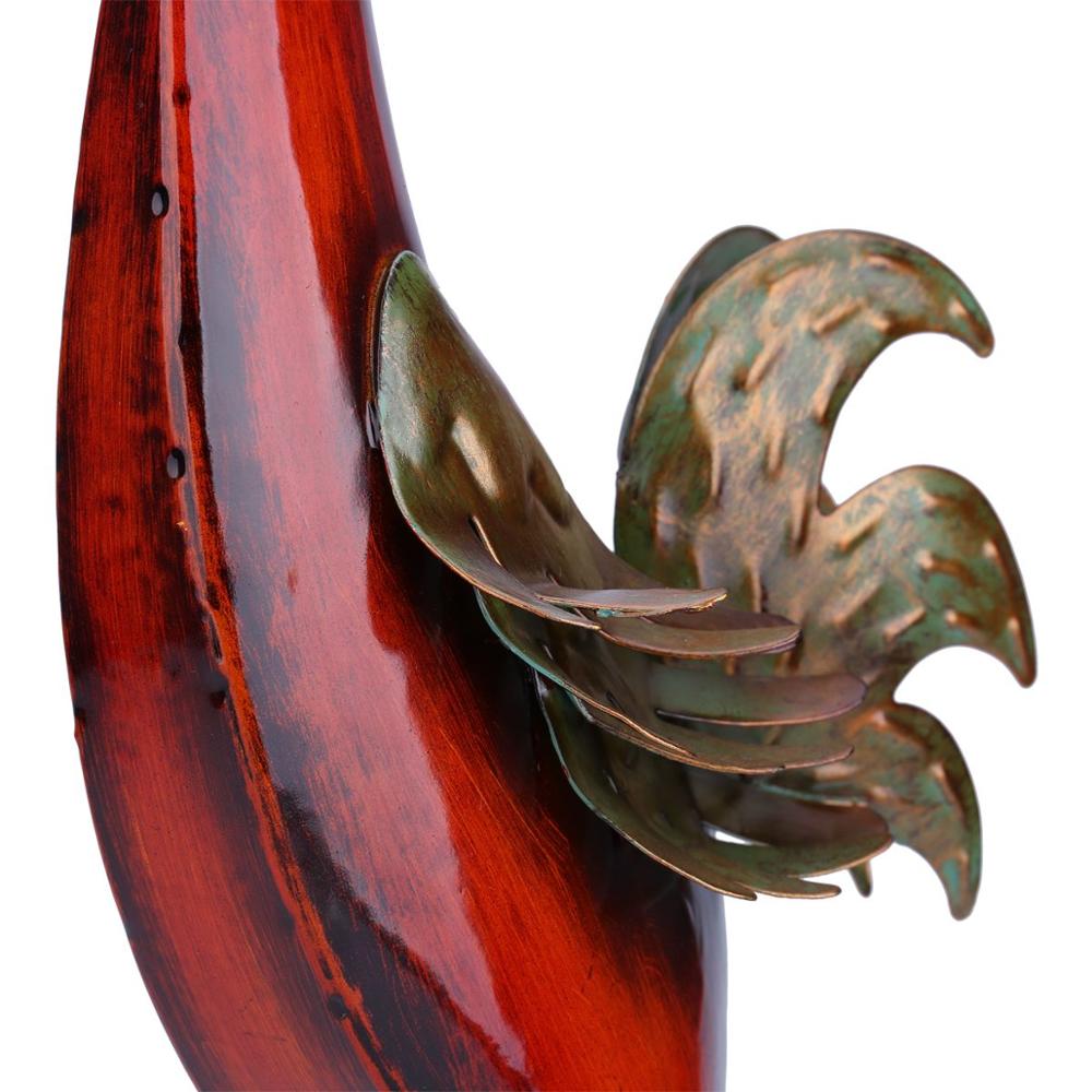 Iron Rooster Sculpture Miniature for Garden Decor NaLani
