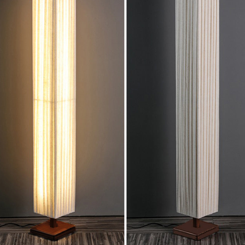Japanese Walnut Floor Lamp With Fabric Shade Led Living Room NALANI