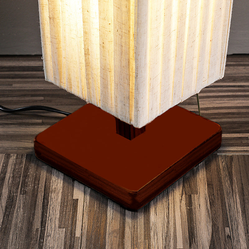 Japanese Walnut Floor Lamp With Fabric Shade Led Living Room NALANI