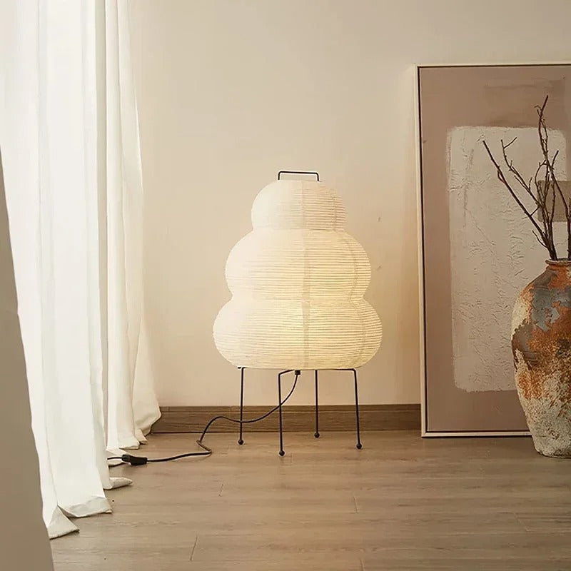 Japanese Washi Floor Lamp for Soothing Ambient Lighting NaLani