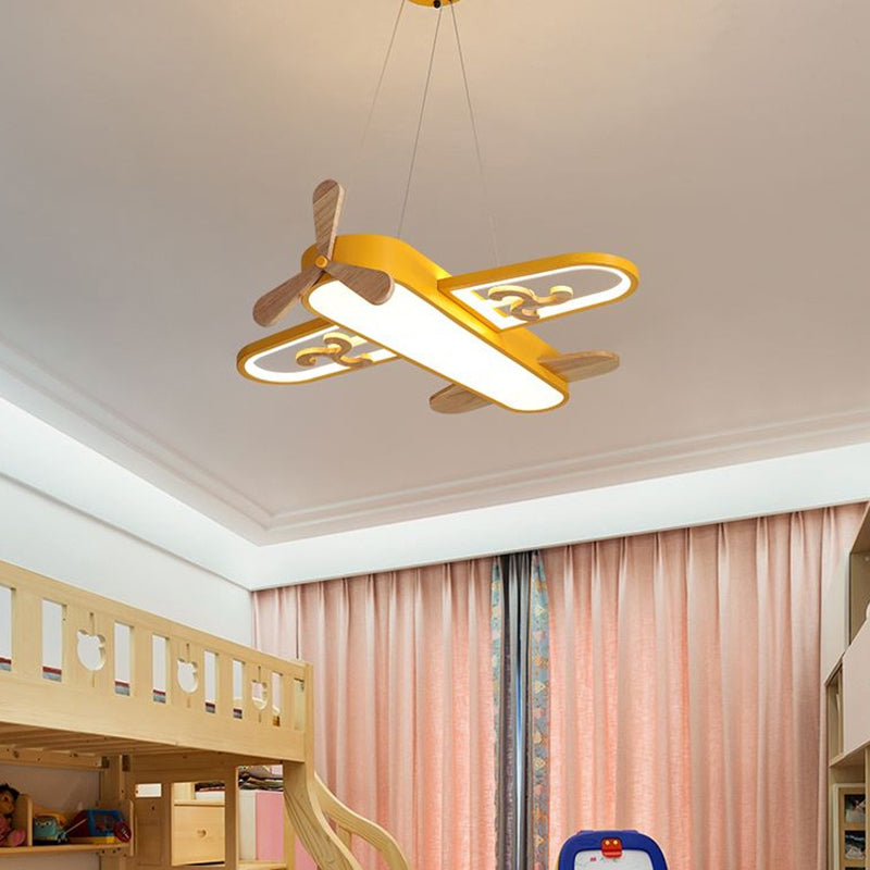 Kids Plane Shaped LED Pendant Chandelier Acrylic Bedroom NALANI