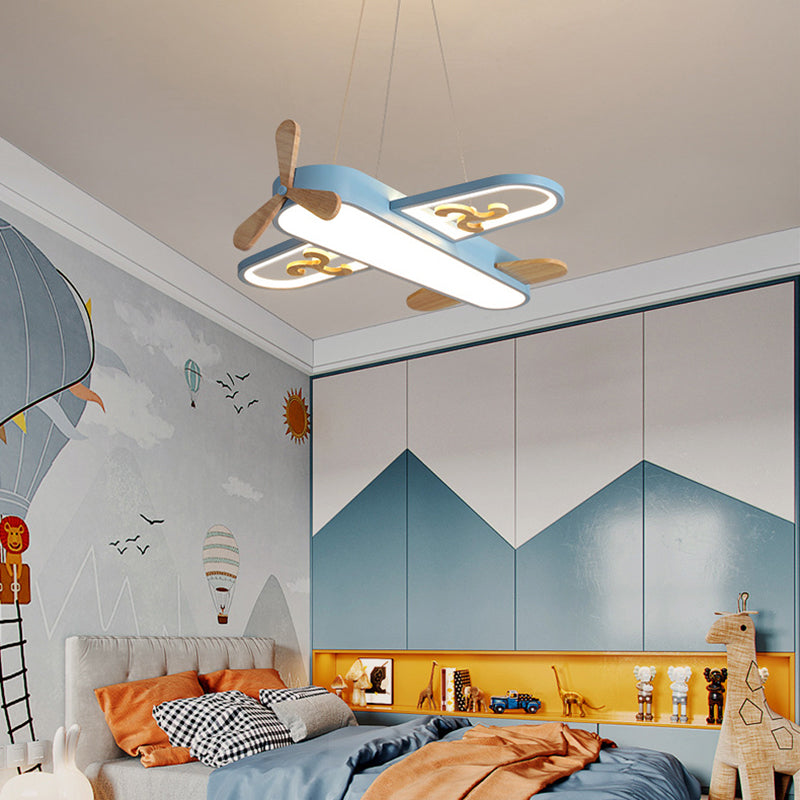 Kids Plane Shaped LED Pendant Chandelier Acrylic Bedroom NALANI