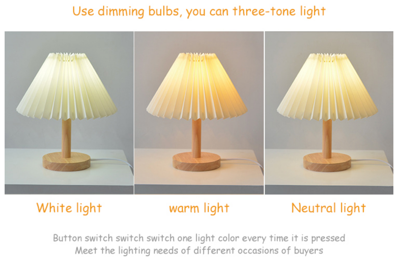 Korean Retro Pleated Table Lamp for Elegant Home Lighting NALANI