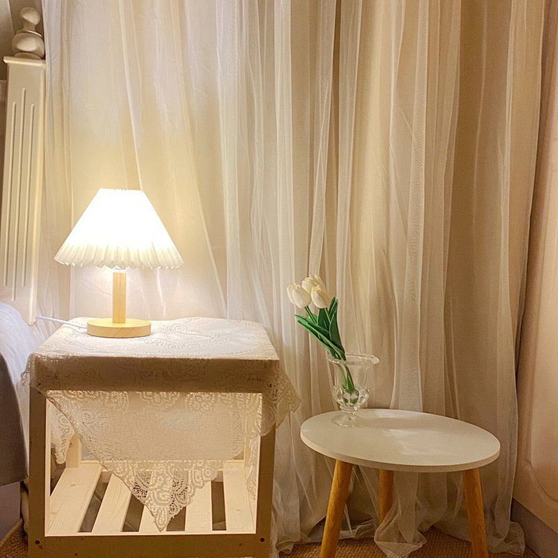 Korean Retro Pleated Table Lamp for Elegant Home Lighting NALANI