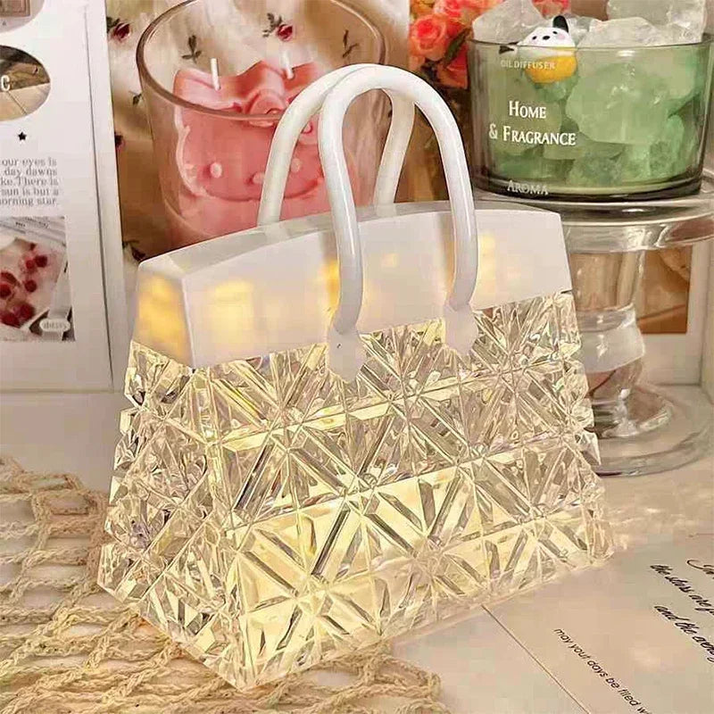 LED Acrylic Purse Lamp Elegant Retro Light for Home Decor and Gifts NALANI