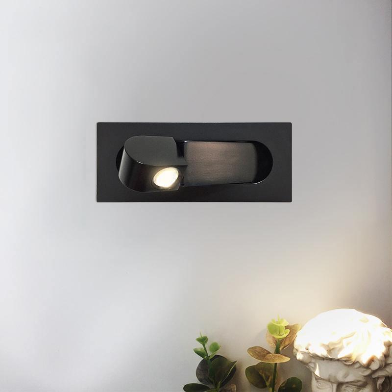 LED Bedside Reading Light With Adjustable Head Nightstand ∅ 7.5″ x H ∅3.15″ Dia 19cm x H 8cm Matt Black NALANI