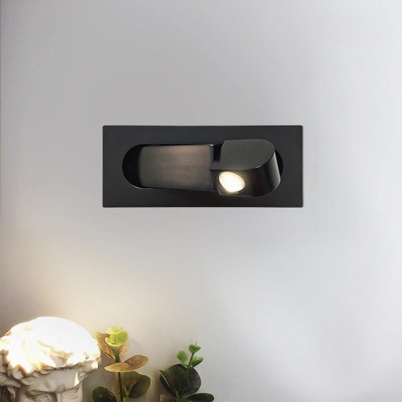 LED Bedside Reading Light With Adjustable Head Nightstand Set of 2 Matt Black NALANI