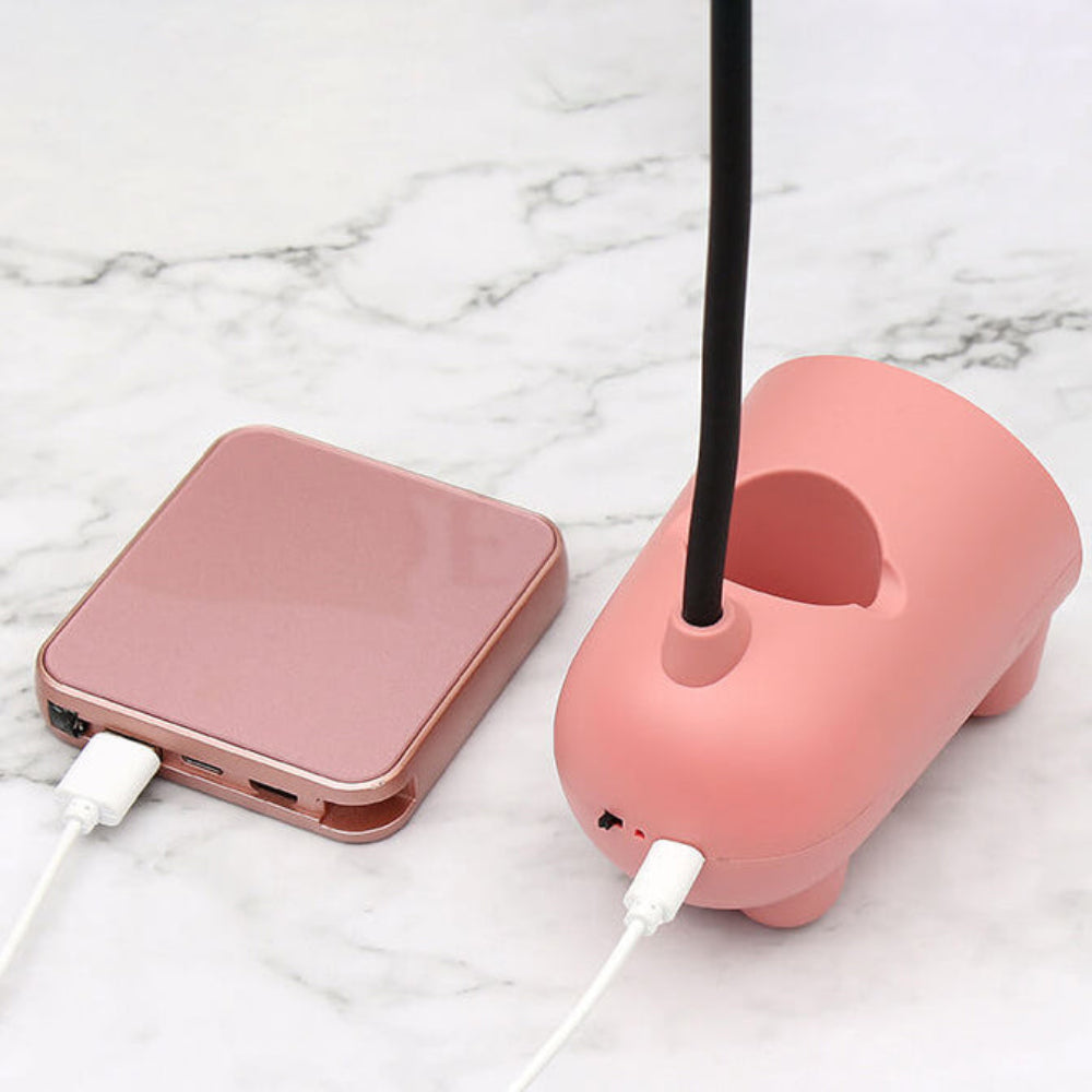 LED Desk Lamp With Touch Control Flexible Arm And Pen Holder NALANI
