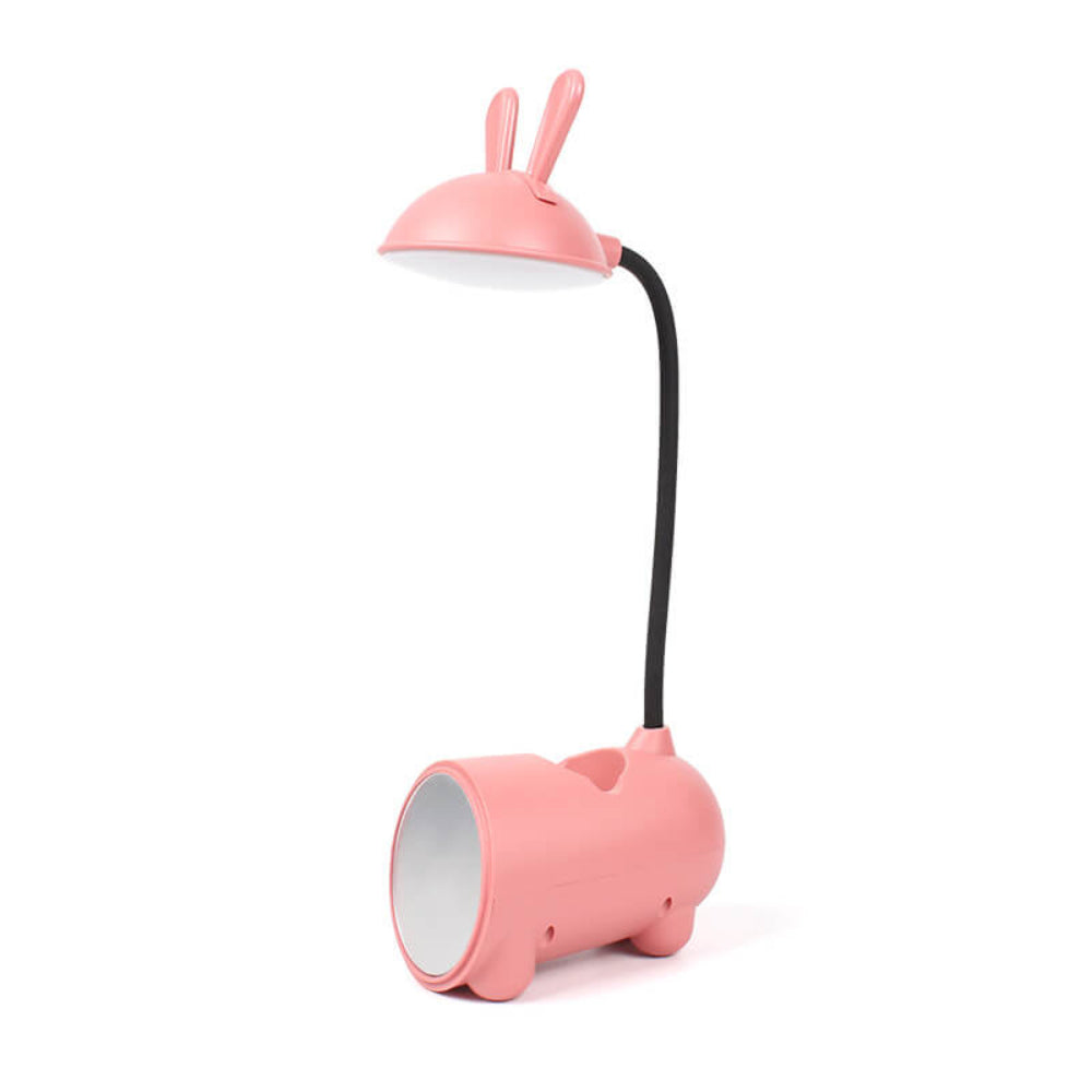 LED Desk Lamp With Touch Control Flexible Arm And Pen Holder Pink NALANI