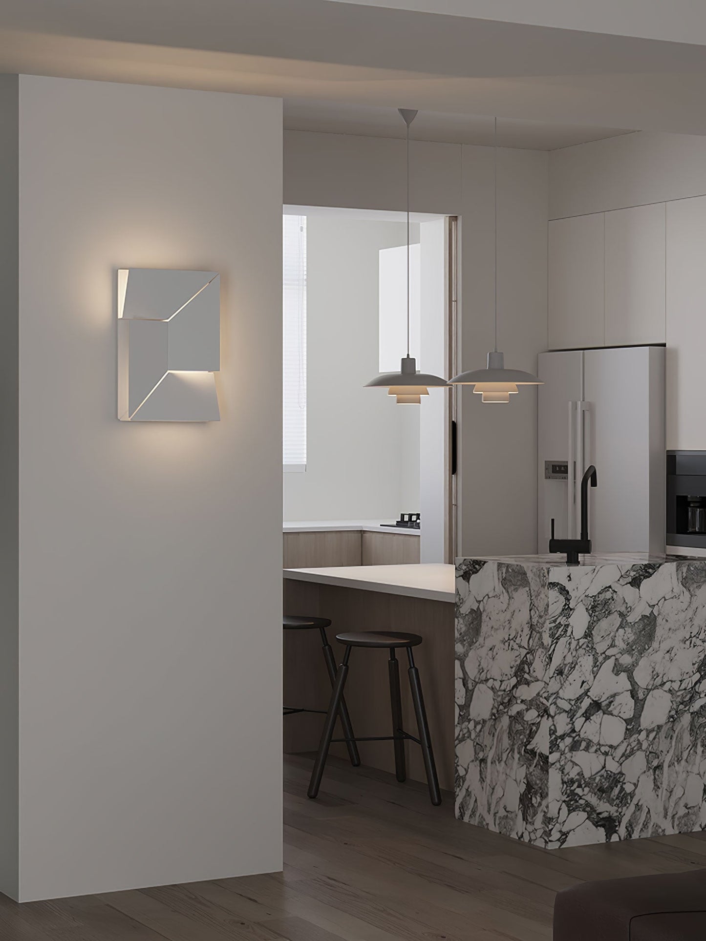 LED Diffused Aluminum Wall Sconce Matte White Modern NALANI