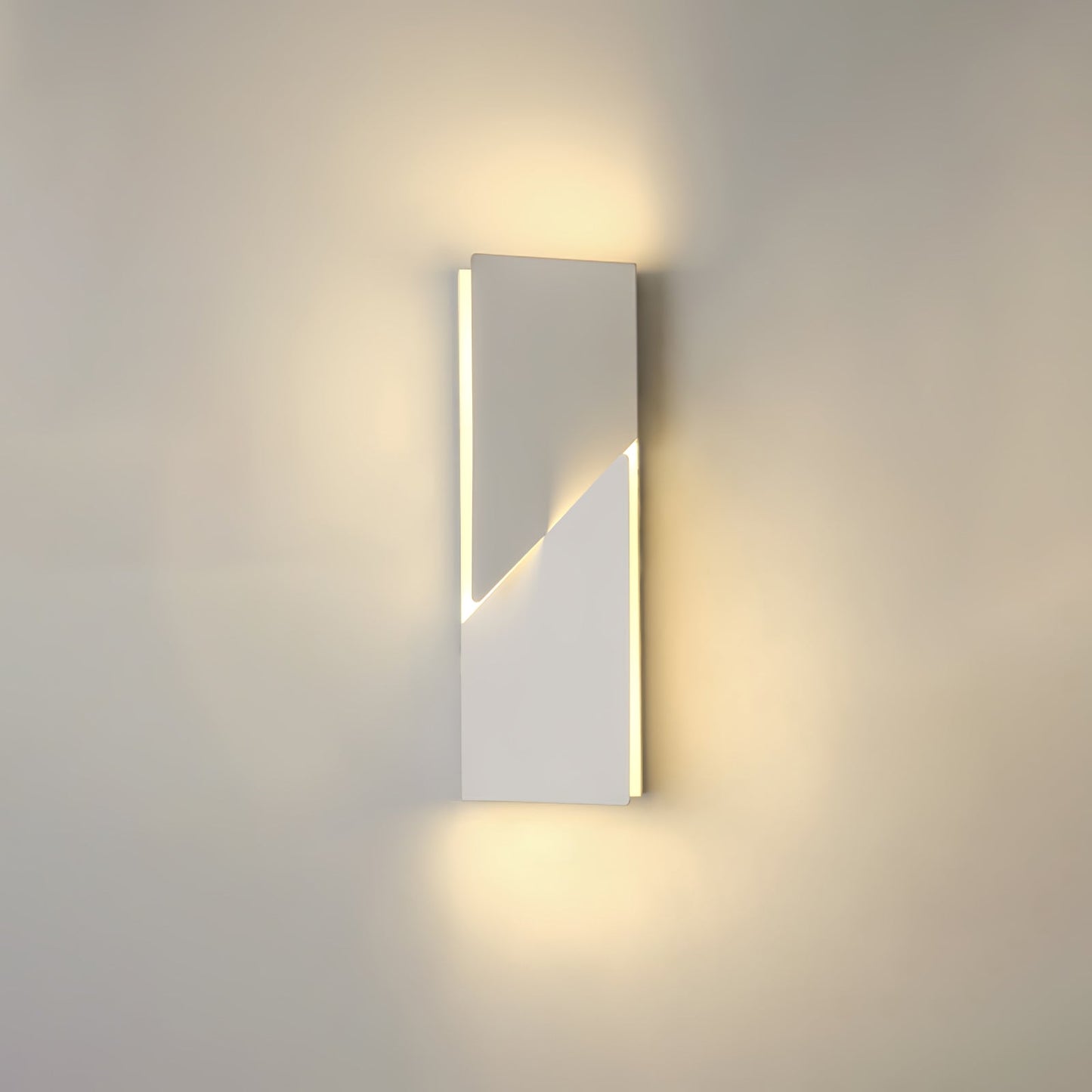 LED Diffused Aluminum Wall Sconce Matte White Modern L 5.9″ x W 17.7″ L 15cm x H 45cm Wired version Warm Light NALANI