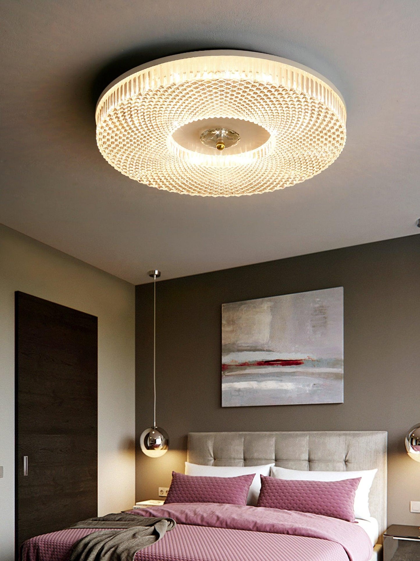 LED Flush Mount Ceiling Light White Diffuser Modern Fixture NALANI