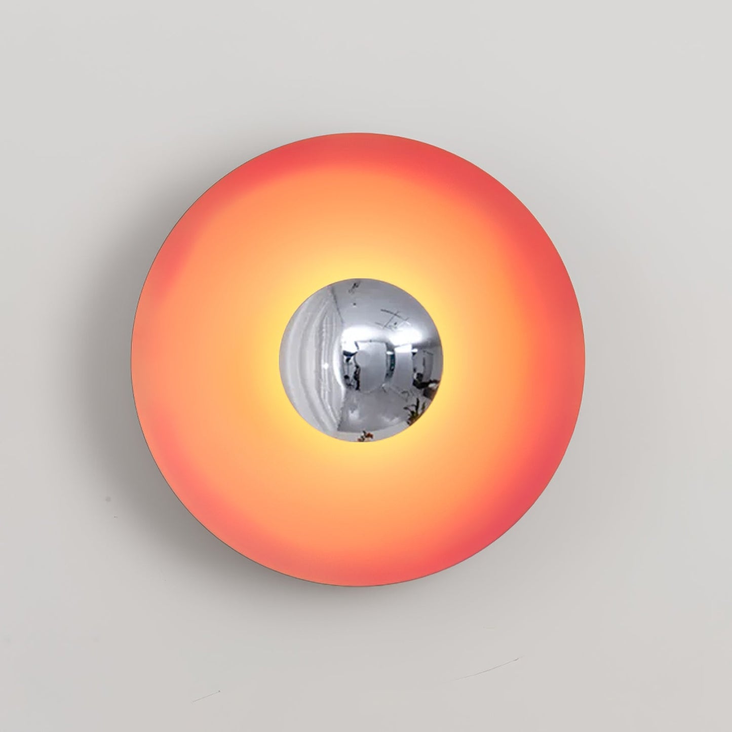 LED Glow Wall Light With Warm Ambient Glare Free Light ∅ 19.7″ x H 19.7″ Orange & Chrome NALANI