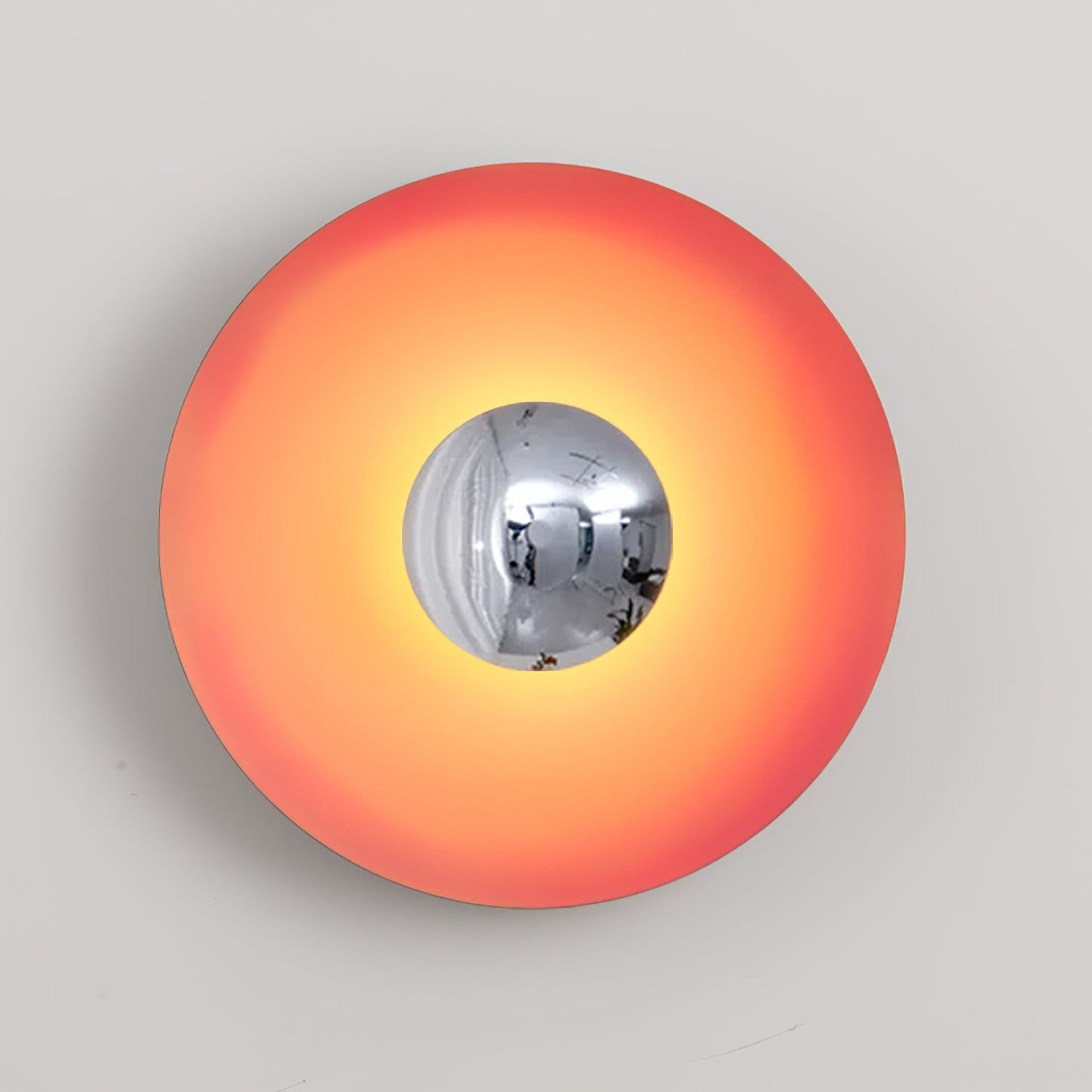 LED Glow Wall Light With Warm Ambient Glare Free Light ∅ 23.6″ x H 23.6″ Orange & Chrome NALANI
