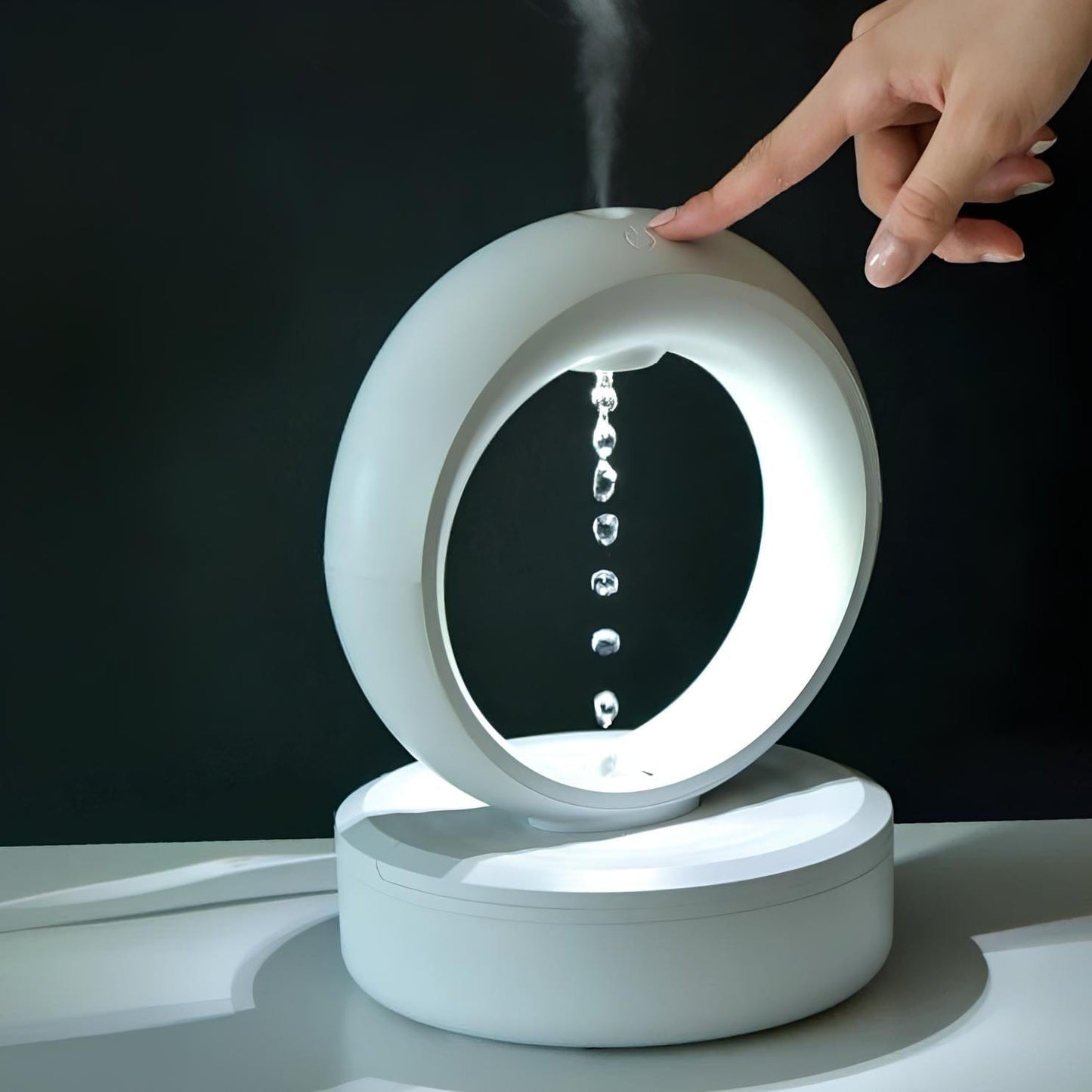 Levitating Water Droplet Ultrasonic Humidifier With LED NALANI