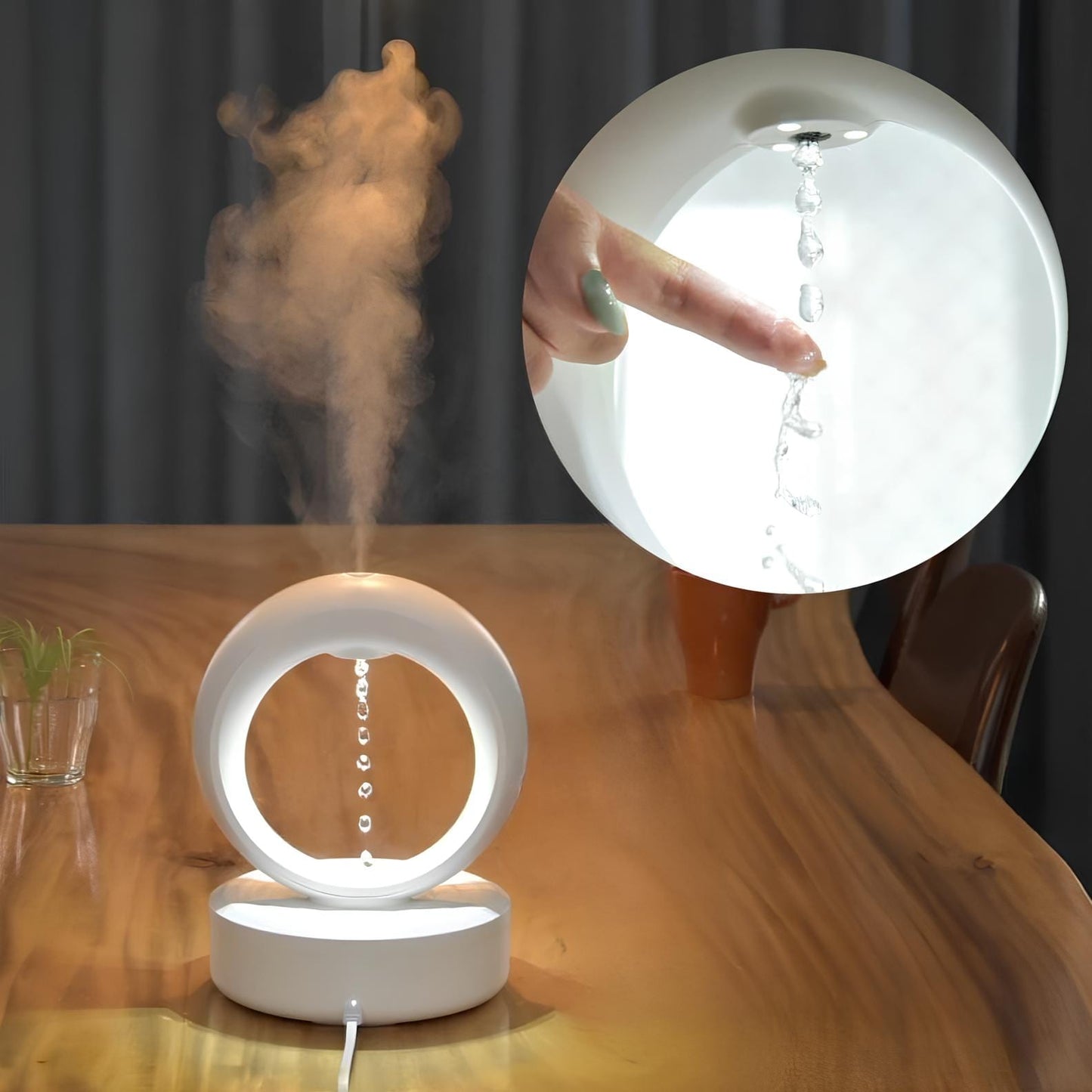 Levitating Water Droplet Ultrasonic Humidifier With LED NALANI