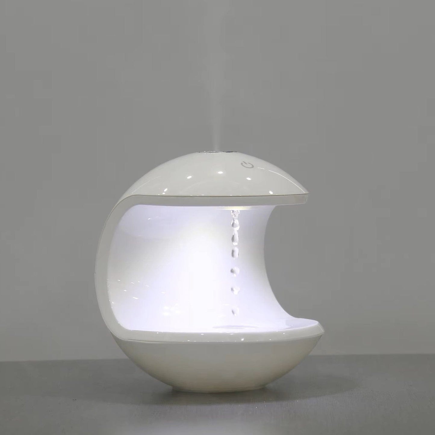 Levitating Water Droplet Ultrasonic Humidifier With LED Half Sphere White NALANI