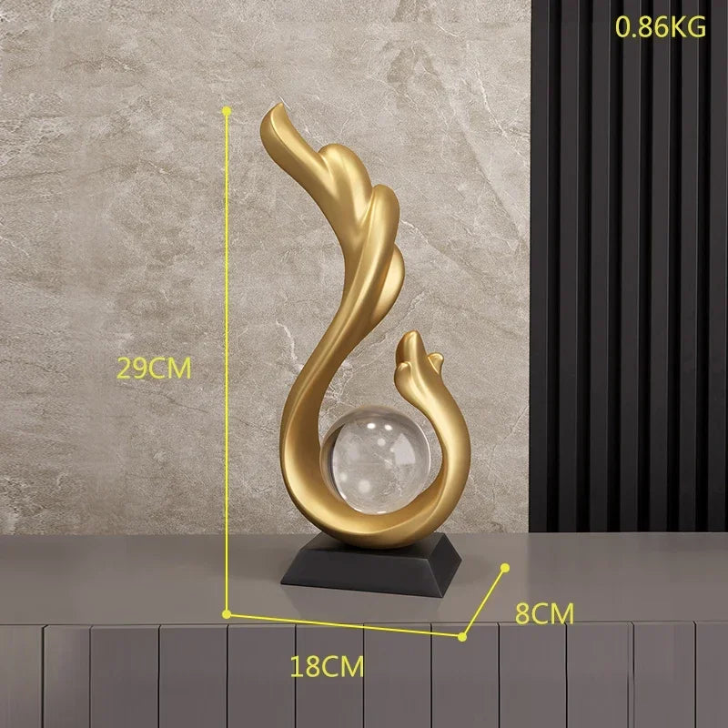 Luxury Gold Abstract Sculpture For Modern Home Decor Type G NALANI