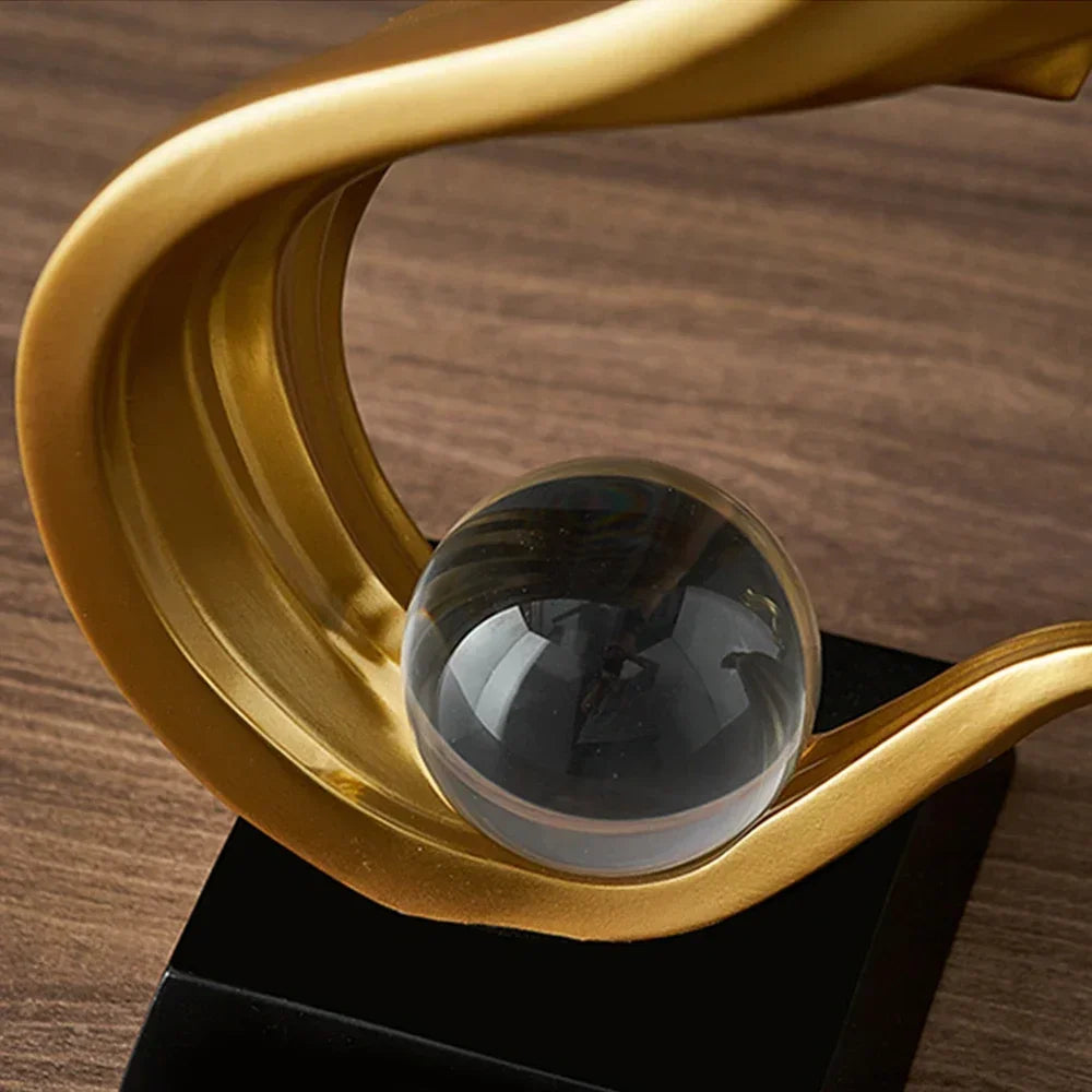 Luxury Gold Abstract Sculpture For Modern Home Decor NALANI