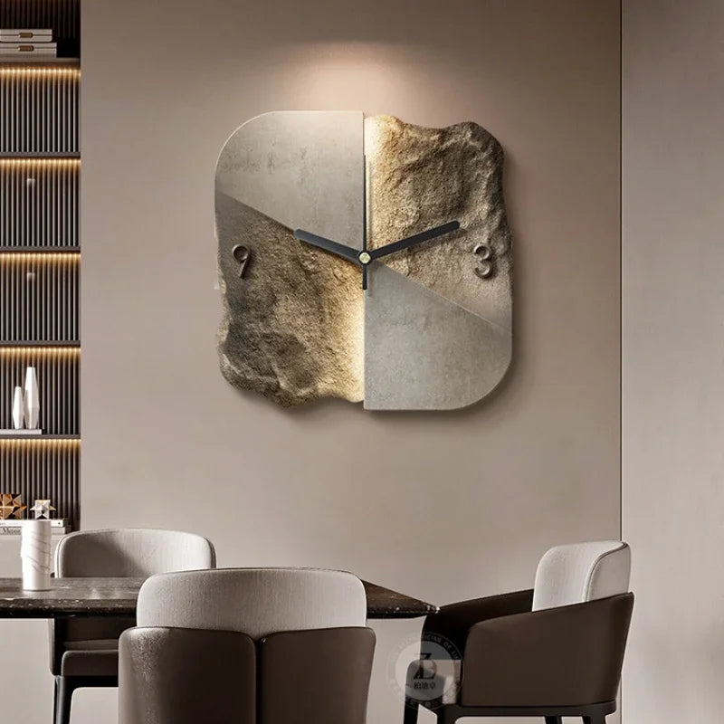 Luxury Wall Clock with Abstract Sandstone Design NaLani