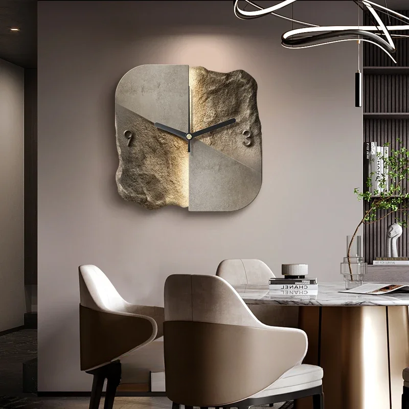 Luxury Wall Clock with Abstract Sandstone Design Crest NaLani