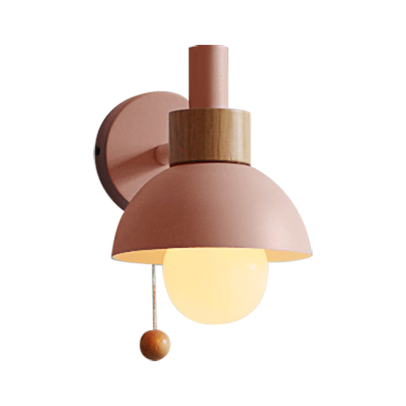 Macaron Domed Sconce Wall Light 1 Bulb With Pull Chain NALANI